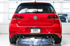 AWE SwitchPath™ Exhaust for MK7 Golf R - Chrome Silver Tips, 102mm - Mounted