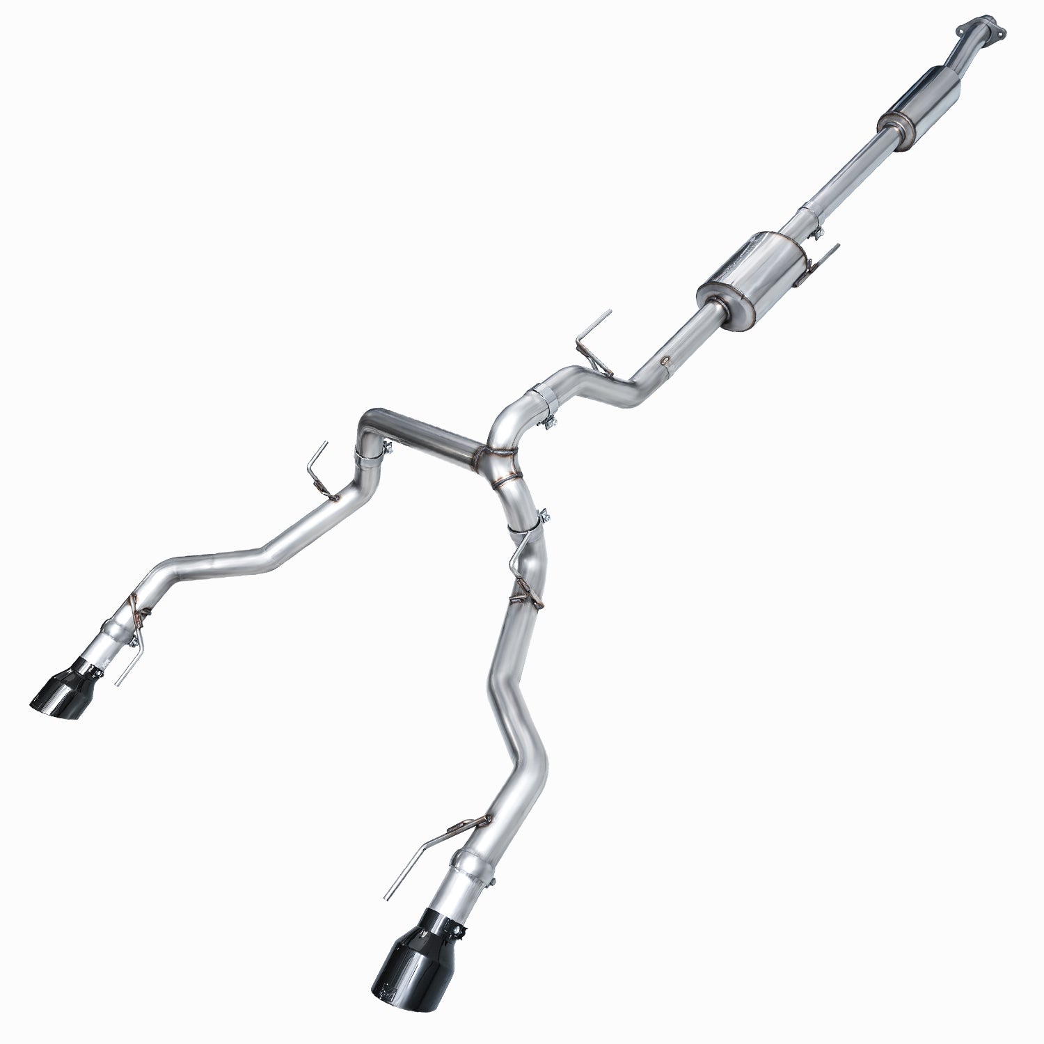 AWE 0FG Resonated Catback for '21+ Ford F-150 Tremor (With Bumper Cutouts) - Diamond Black Tips - Primary
