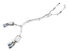 AWE Touring Edition Exhaust for Audi B9 S4 - Chrome Silver 102mm Tips - Primary