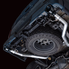 AWE 0FG Non-Resonated Catback for '21+ Ford F-150 Tremor (With Bumper Cutouts) - Diamond Black Tips - Mounted