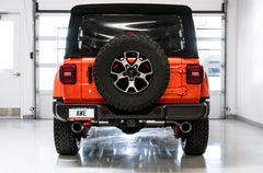 AWE Tread Edition Axleback Dual Exhaust for Jeep JL/JLU 3.6L/2.0T - Chrome Silver Tips - Mounted
