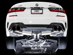 AWE Non-Resonated Touring Edition Exhaust for G2X M340i / M440i - Diamond Black Tips - Mounted