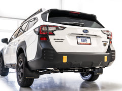 AWE 0FG Exhaust for Subaru Outback 2.4T - Dual BashGuards - Mounted