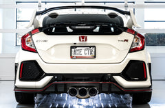 AWE Touring Edition Exhaust for FK8 Civic Type R (includes Front Pipe and DualPhase Mid Pipe) - Triple Chrome Silver Tips - Mounted