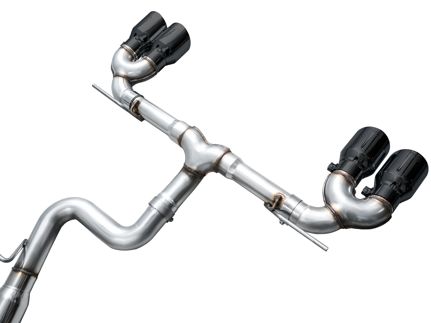 AWE Track Edition Exhaust for Volkswagen MK8 Golf R - Diamond Black Tips - out of package