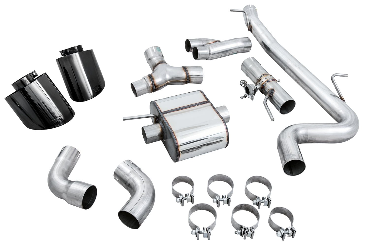 AWE SwitchPath™ Exhaust for Audi MK3 TT RS - Diamond Black RS-style Tips - out of package