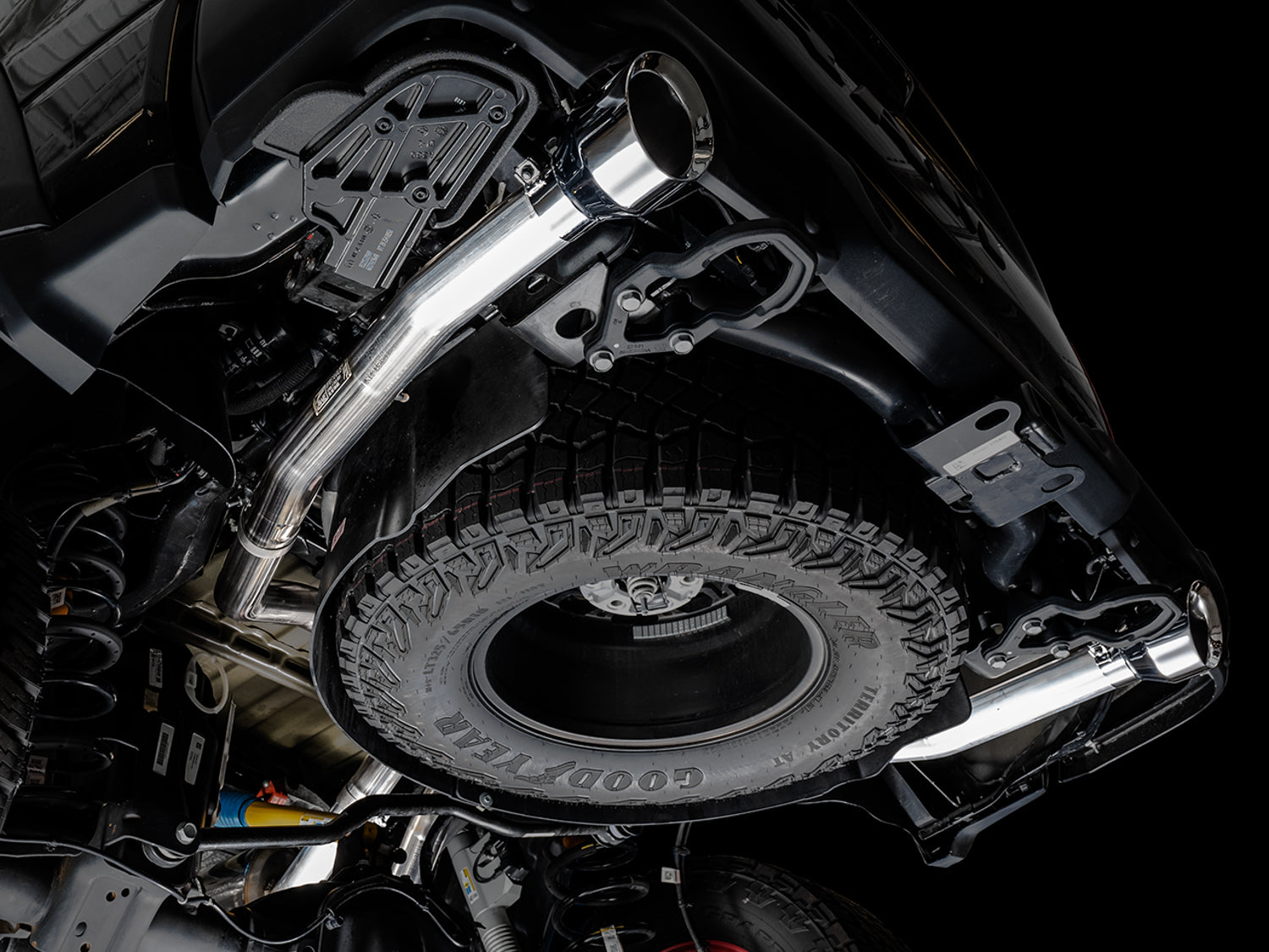 AWE 0FG Catback Exhaust for RAM TRX - Chrome Silver Tips - Mounted