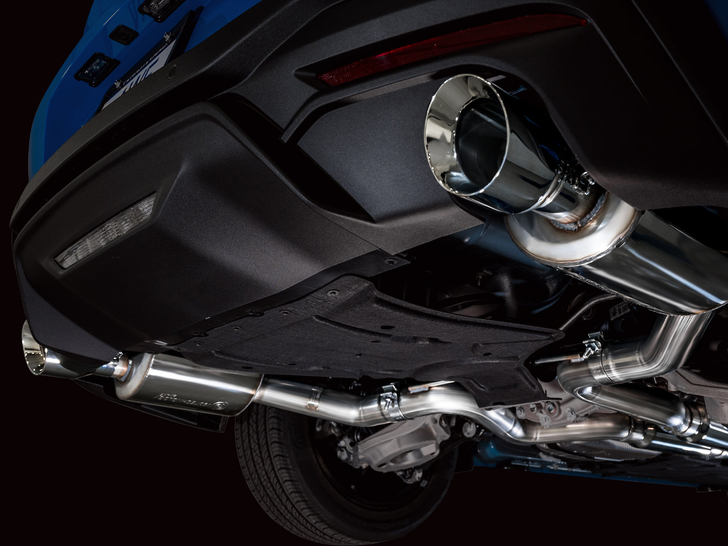 AWE Touring Edition Exhaust for S650 Ford Mustang GT Fastback - Dual Chrome Silver Tips - Mounted