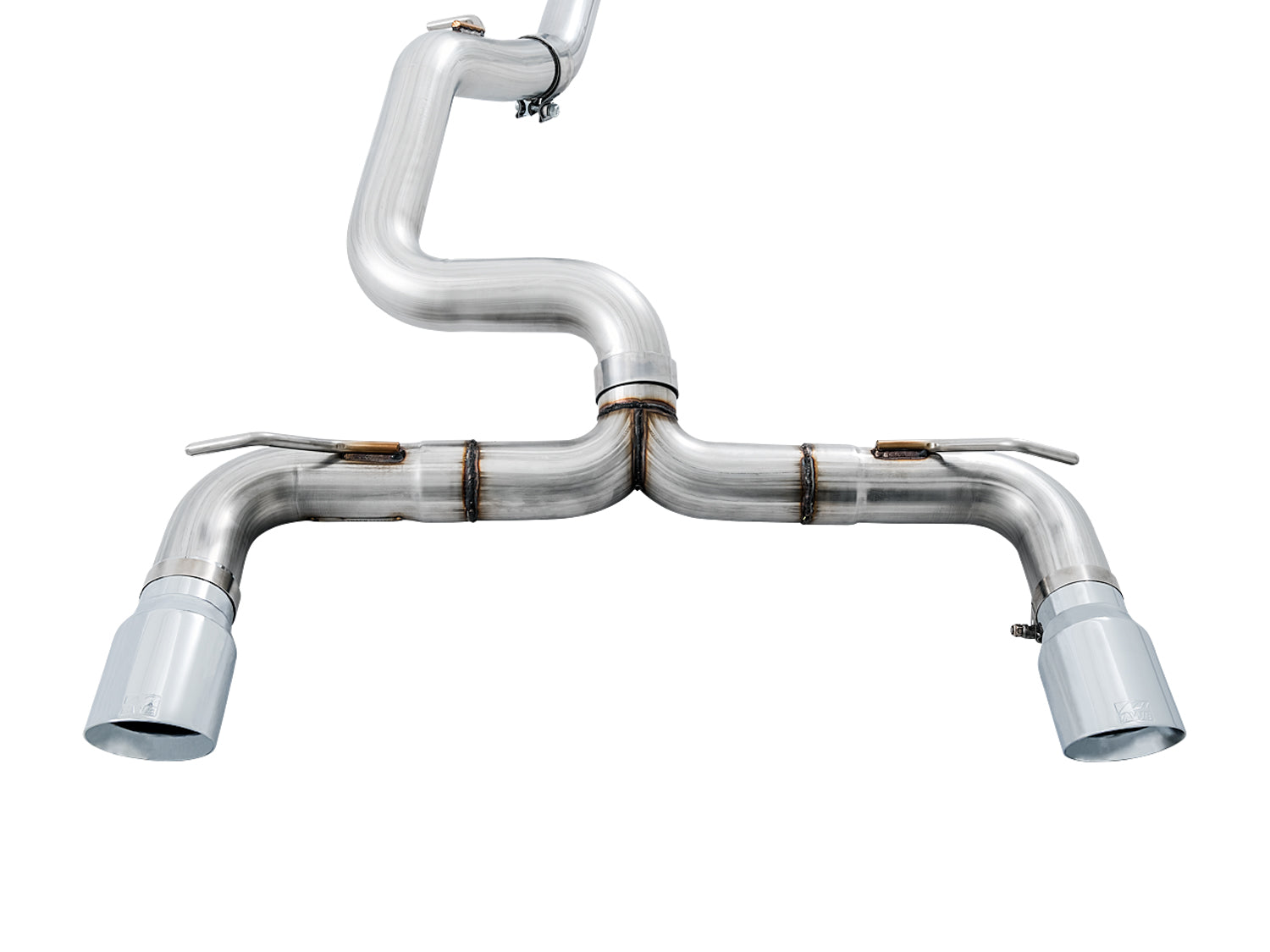 AWE Track Edition Cat-back Exhaust for Ford Focus RS - Chrome Silver Tips - out of package