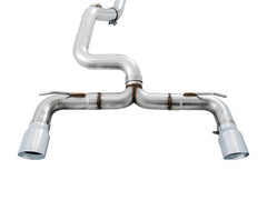 AWE Track Edition Cat-back Exhaust for Ford Focus RS - Chrome Silver Tips - out of package