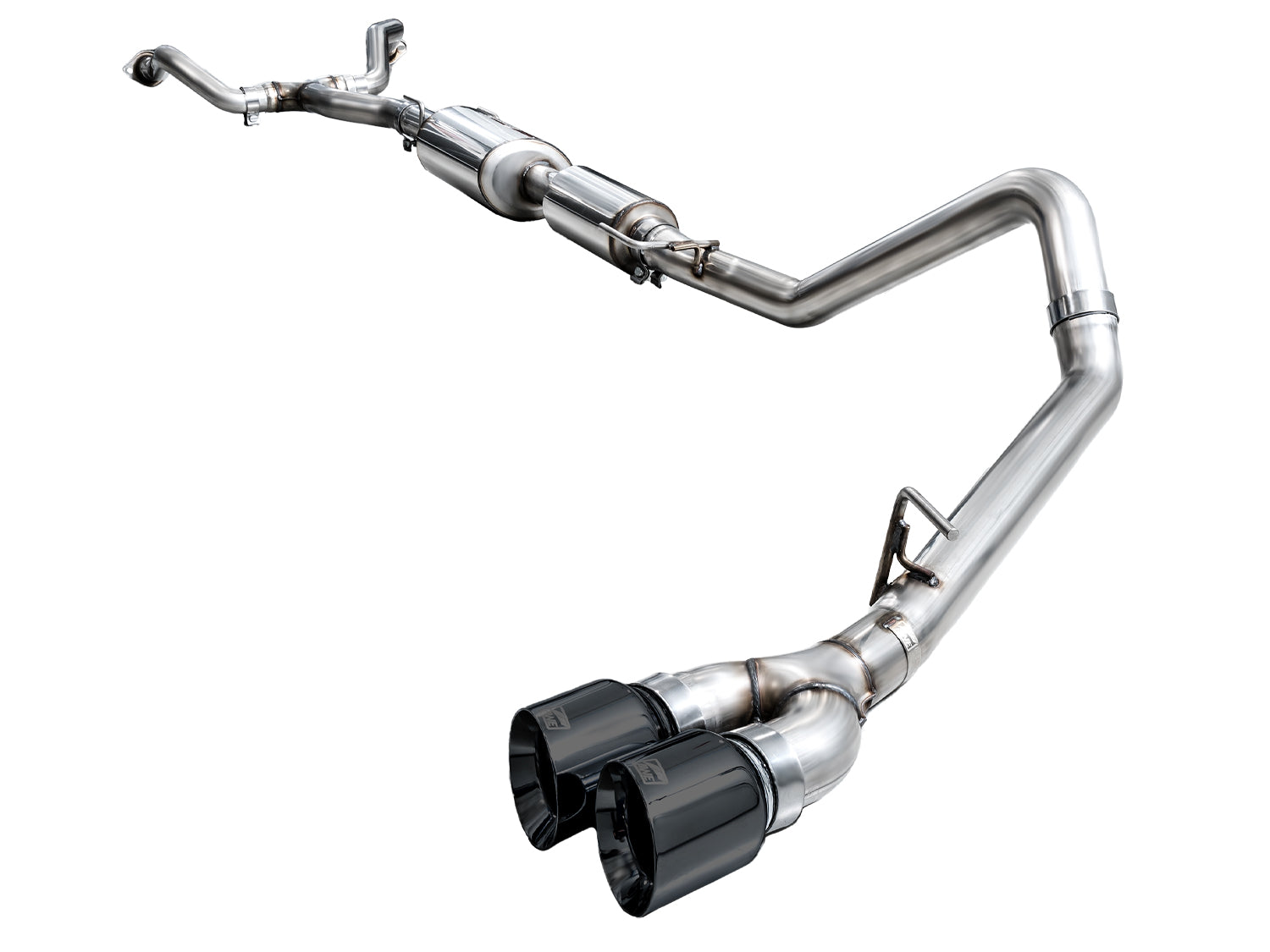 AWE 0FG Exhaust for 3rd Gen Toyota Tundra - Dual Diamond Black Tips - out of package