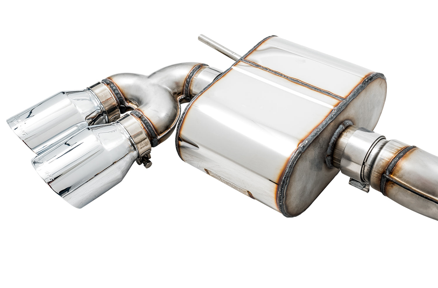 AWE SwitchPath™ Exhaust for MK7 Golf R - Chrome Silver Tips, 102mm - Close Up
