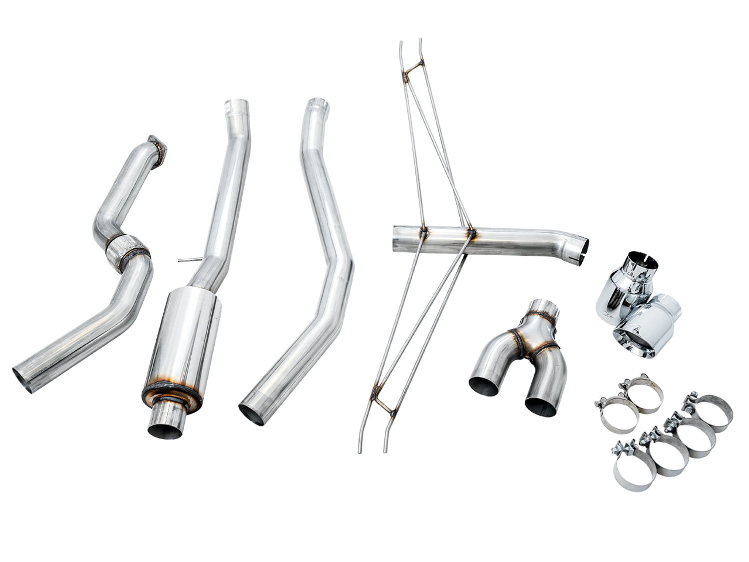 AWE Track Edition Exhaust for 10th Gen Civic Si Coupe / Sedan (includes Front Pipe) - Dual Chrome Silver Tips - out of package