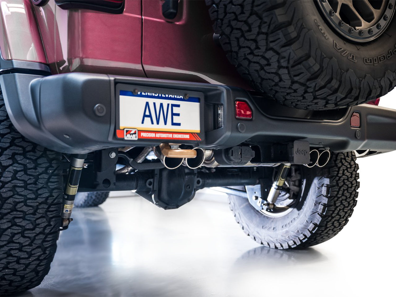 AWE SwitchPath Exhaust for Wrangler 392 - Quad BashGuards - Mounted