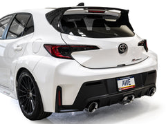 AWE Track Edition Exhaust for GR Corolla - Chrome Silver Tips - Mounted
