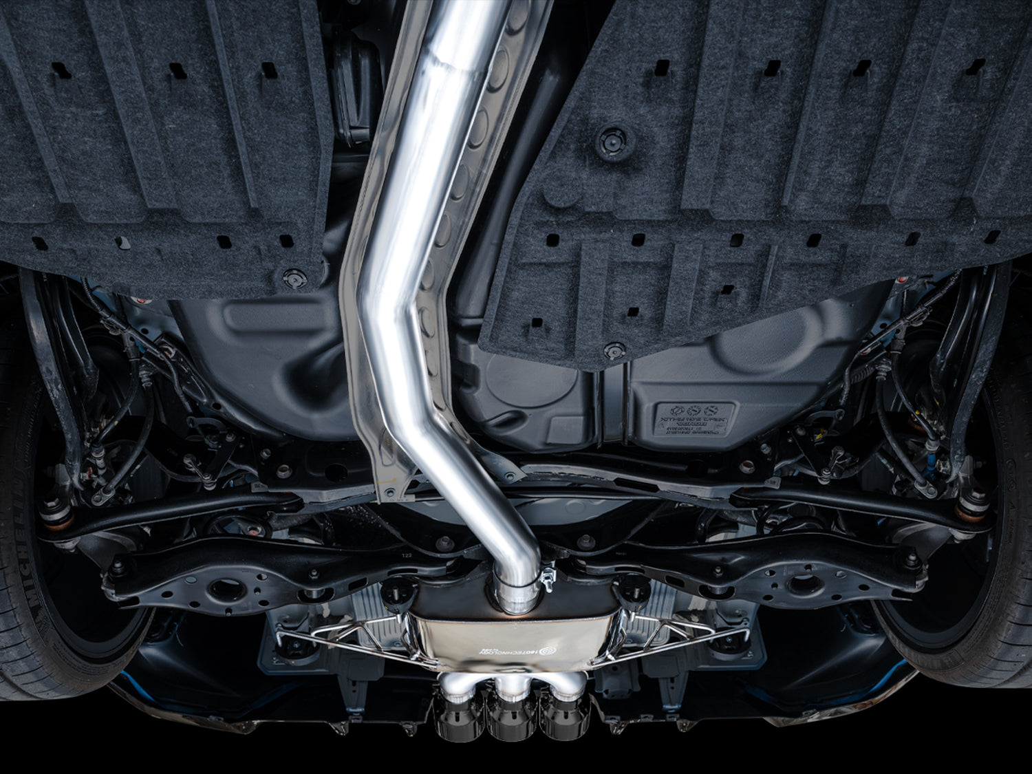 AWE Touring Edition Exhaust for FL5 Civic Type R - Triple Diamond Black Tips - Mounted