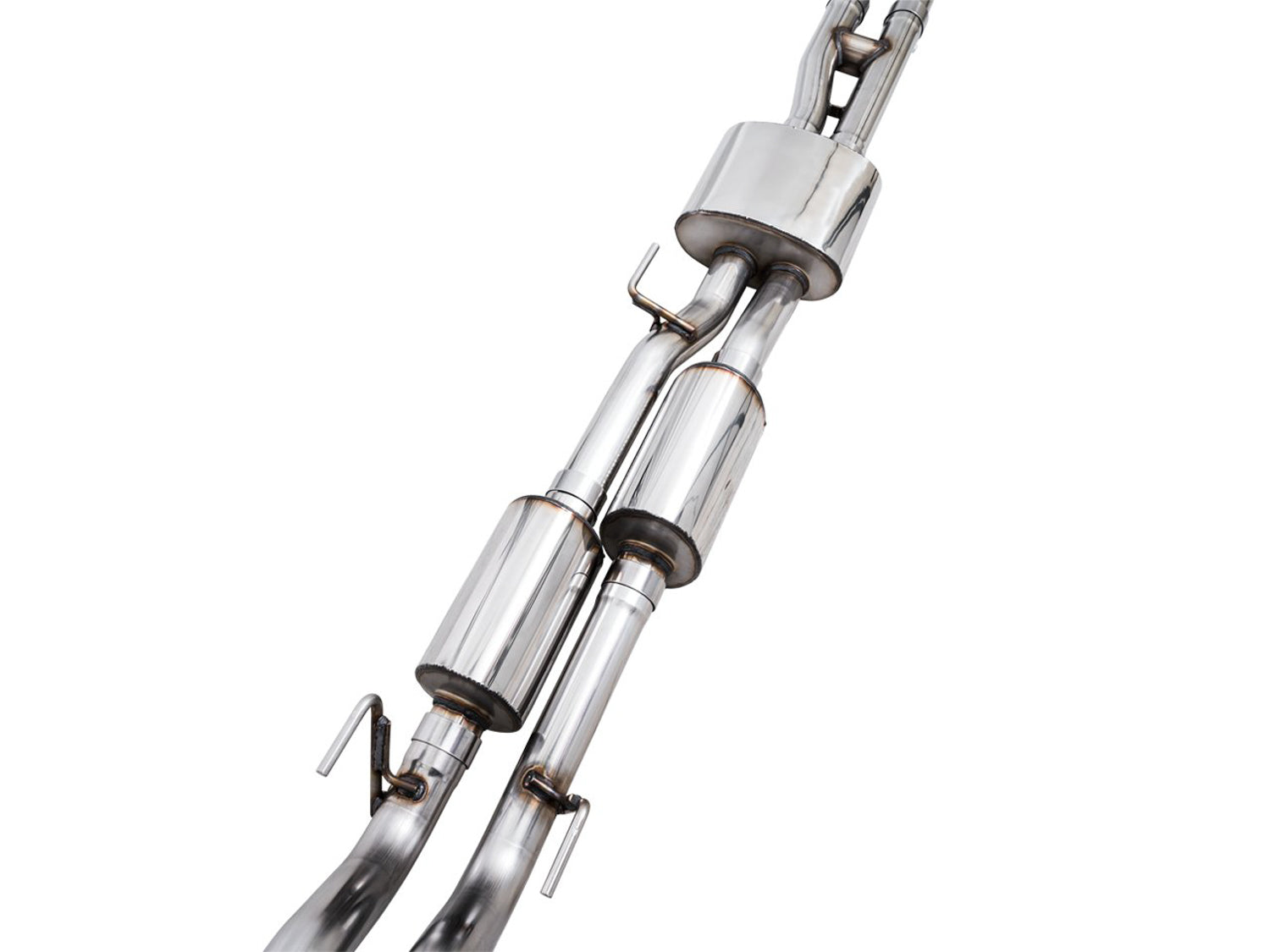 AWE 0FG Exhaust with BashGuard for 3rd Gen Tacoma - Dual Chrome Silver Tips - out of package