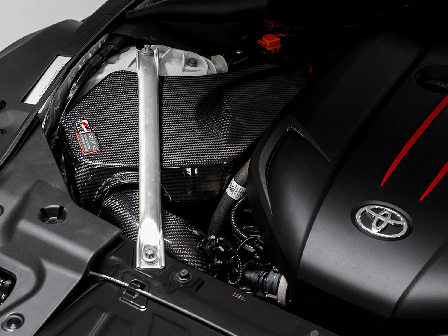 AWE S-FLO Carbon Intake Lid for 2020+ GR Supra - Mounted
