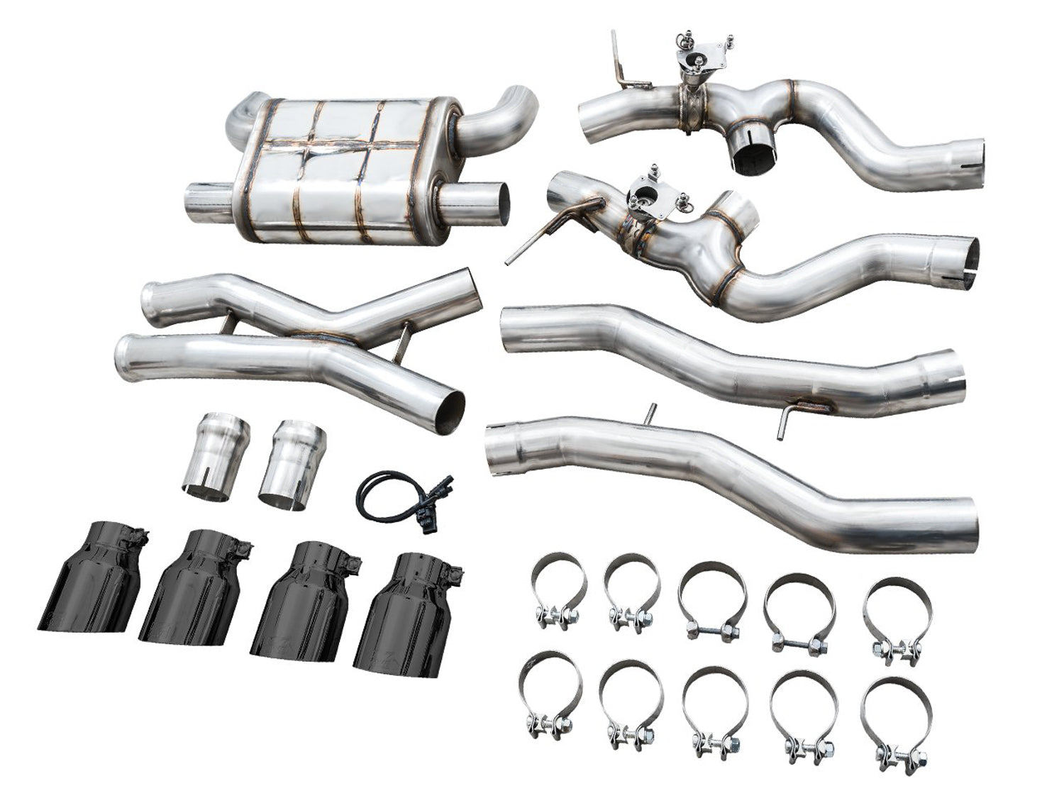 AWE SwitchPath Catback Exhaust for BMW G8X M3/M4 - Chrome Silver Tips - out of package