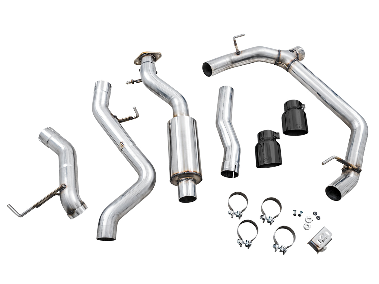 AWE 0FG Catback Exhaust for Ford Bronco with BashGuard™ - Dual 4.5" Diamond Black Tips - out of package