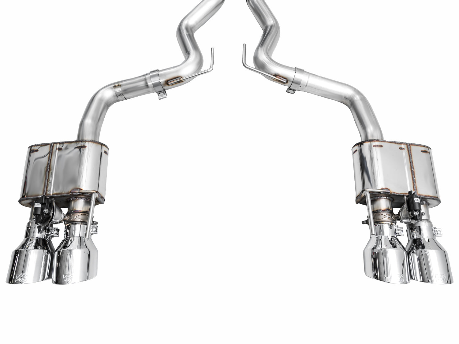 AWE SwitchPath™ Exhaust for S650 Ford Mustang Dark Horse - Quad Chrome Silver Tips - out of package
