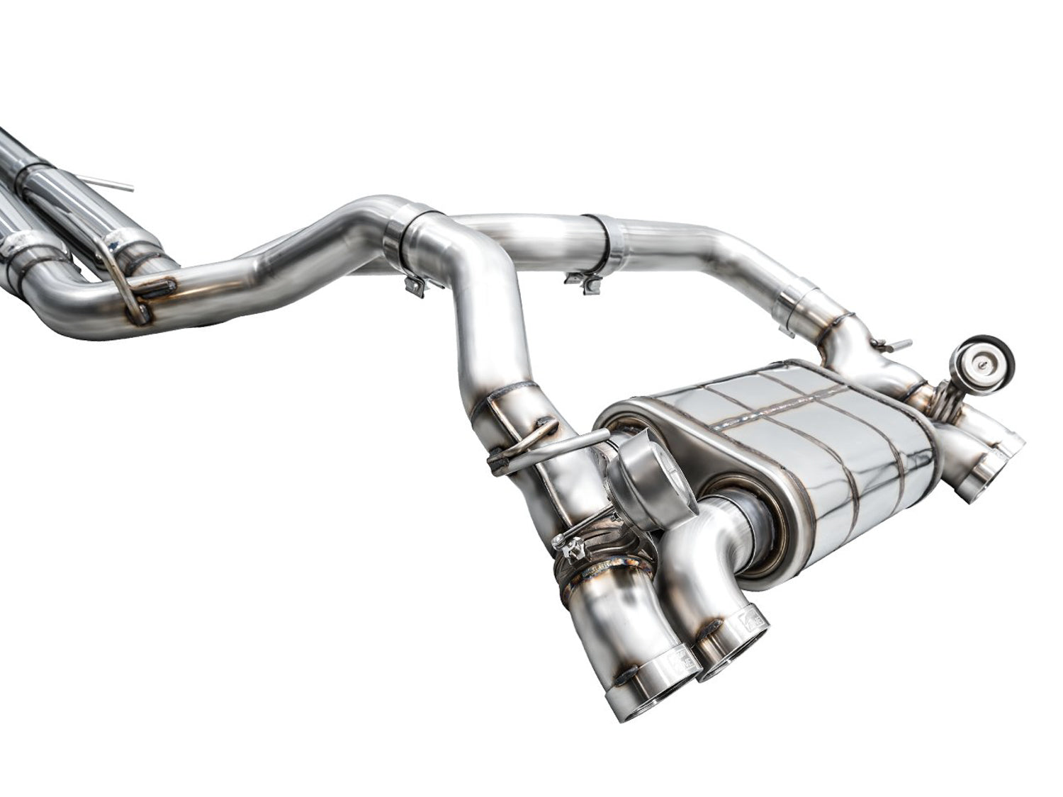 AWE SwitchPath Exhaust for Wrangler 392 - Quad BashGuards - Close Up
