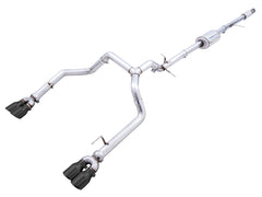 AWE 0FG Catback Split Rear Exit Exhaust for 4th Gen Silverado/Sierra 1500 5.3L (With Bumper Cutouts) - Quad Diamond Black Tips - Primary
