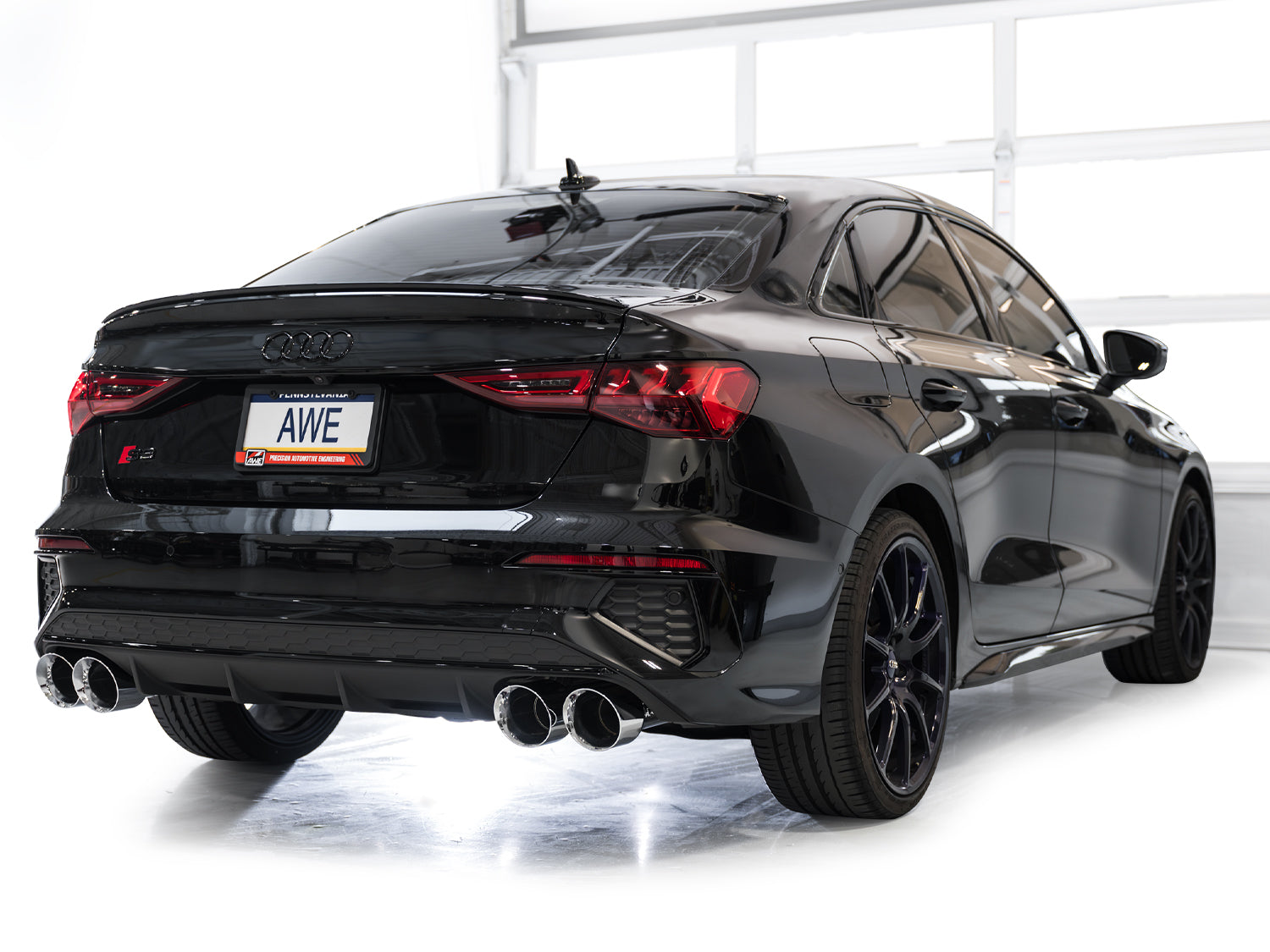 AWE Touring Edition Exhaust for Audi 8Y S3 - Chrome Silver Tips - Mounted