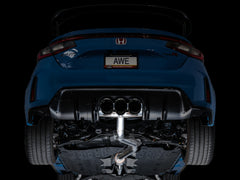 AWE Track Edition Exhaust for FL5 Civic Type R - Triple Diamond Black Tips - Mounted
