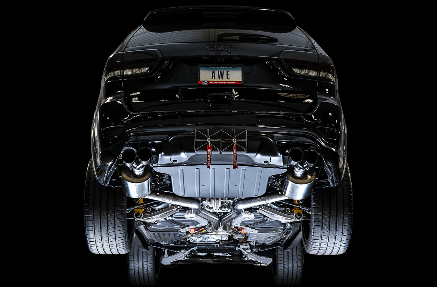 AWE Touring Edition Exhaust for Jeep Grand Cherokee SRT and Trackhawk - for use with stock tips - Mounted