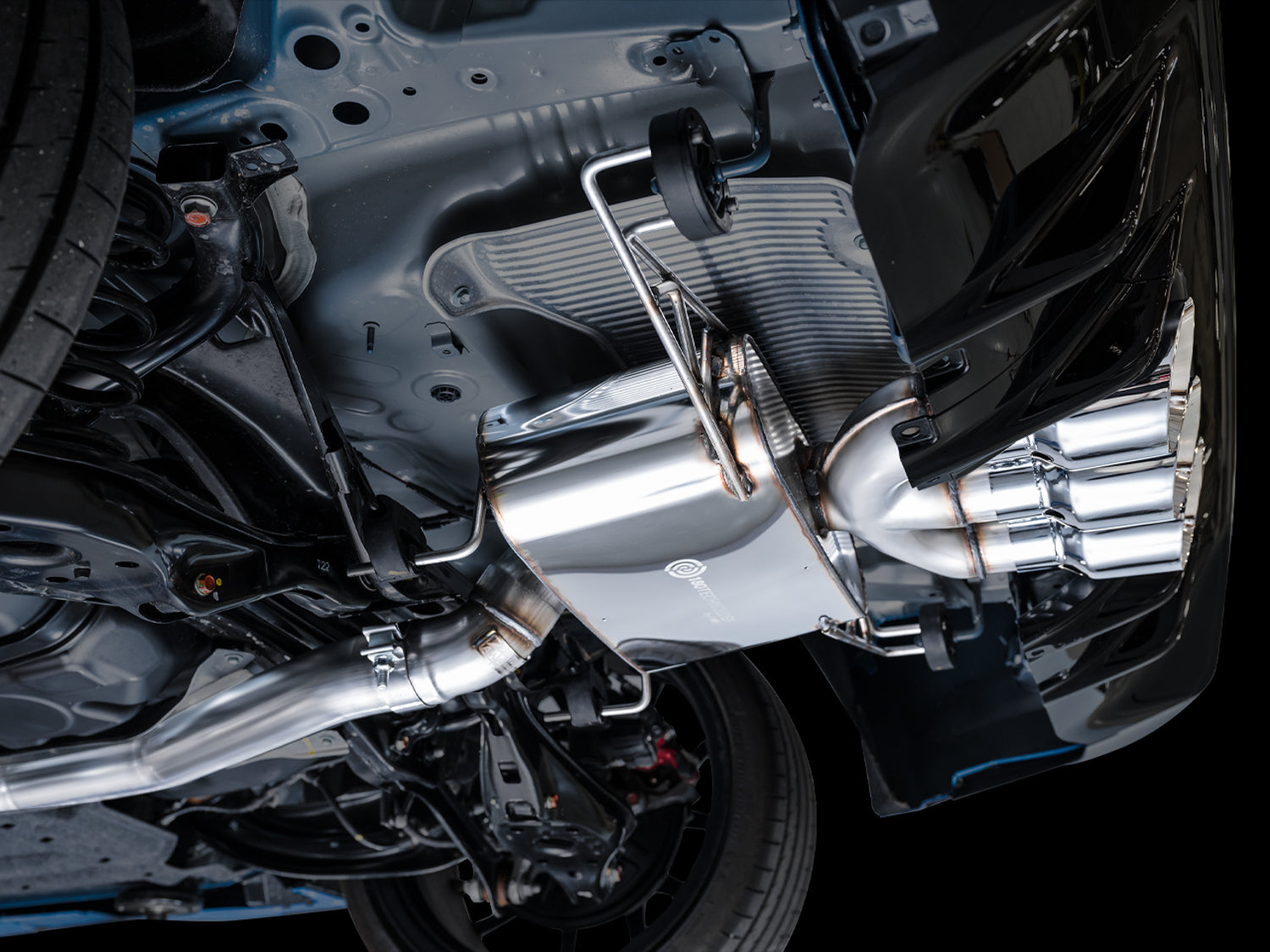 AWE Touring Edition Exhaust for FL5 Civic Type R - Triple Chrome Silver Tips - Mounted