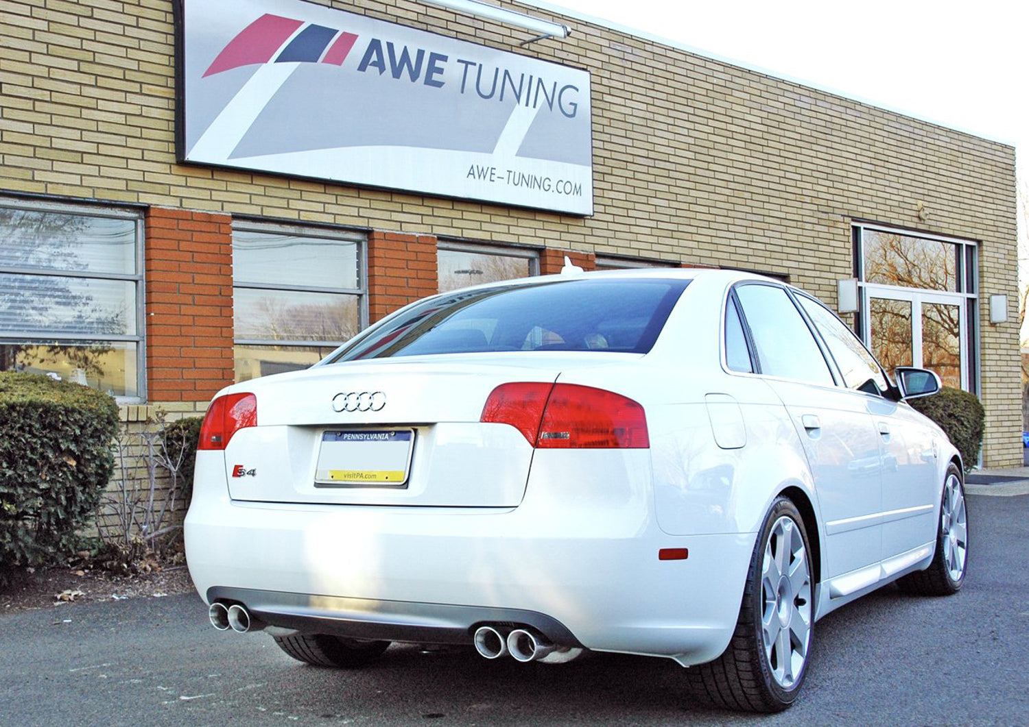 AWE Touring Edition Exhaust for Audi B7 S4 - Chrome Silver Tips - Mounted