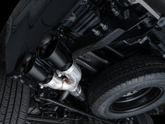 AWE 0FG Exhaust for 3rd Gen Toyota Tundra - Dual Diamond Black Tips - Mounted