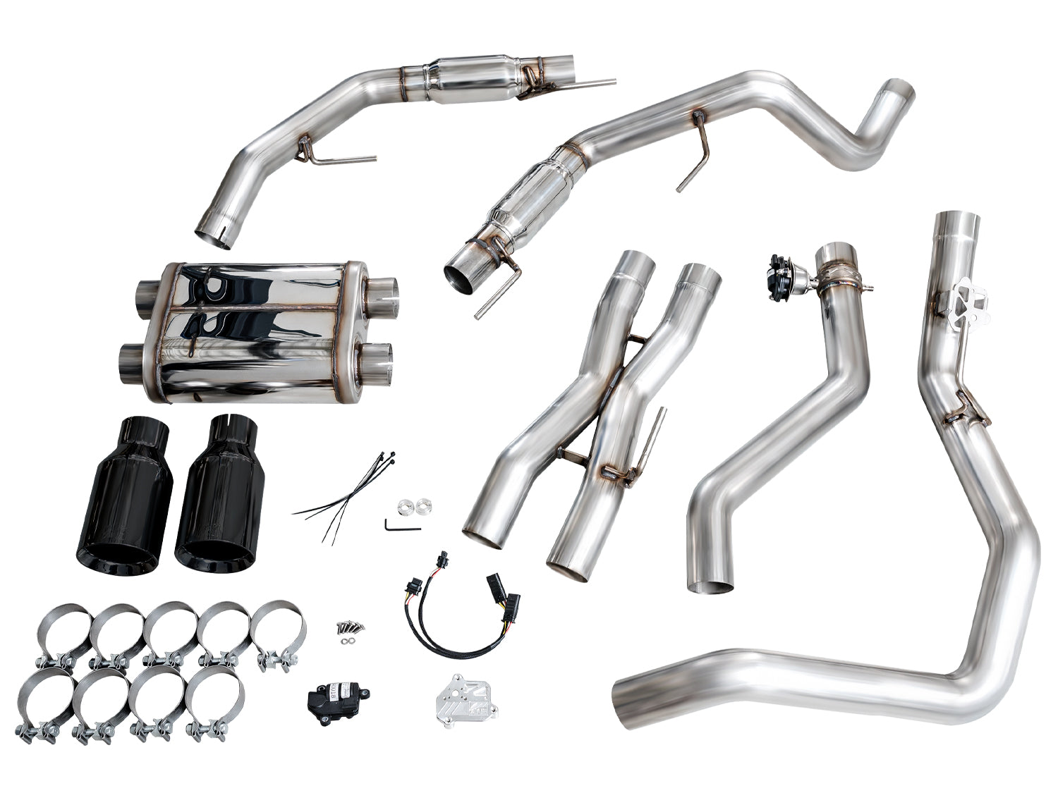 AWE SwitchPath™ Exhaust for Gen 3 Raptor - Diamond Black Tip - out of package