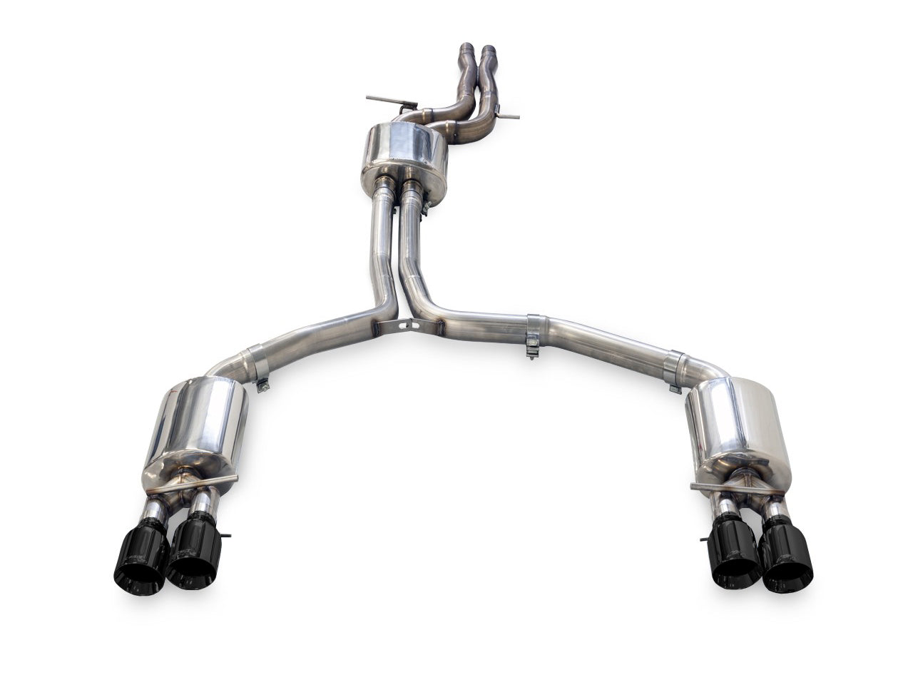 AWE Touring Edition Exhaust for Audi C7.5 A6 3.0T - Quad Outlet, Diamond Black Tips - Primary