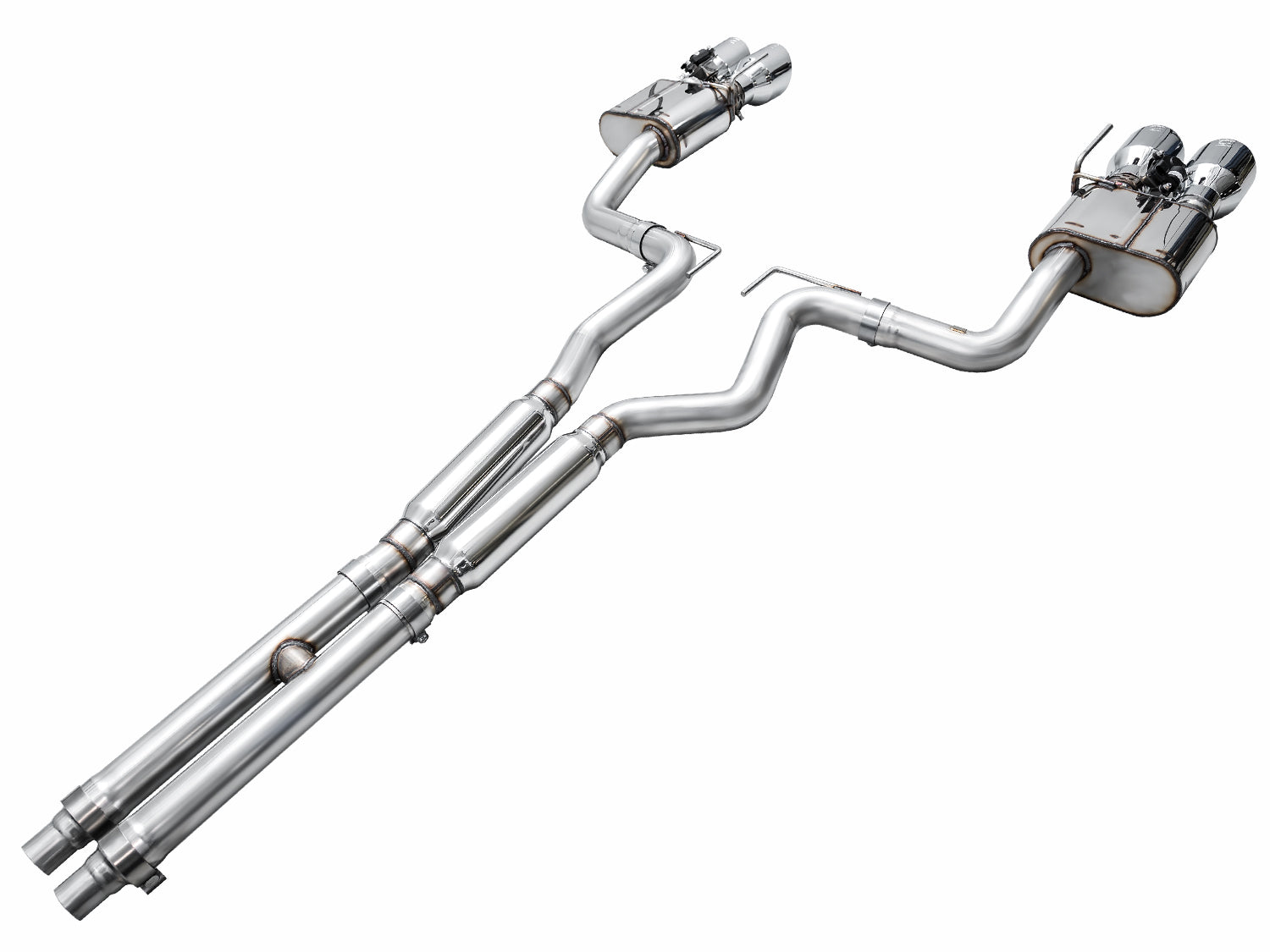 AWE SwitchPath™ Exhaust for S650 Ford Mustang Dark Horse - Quad Chrome Silver Tips - out of package