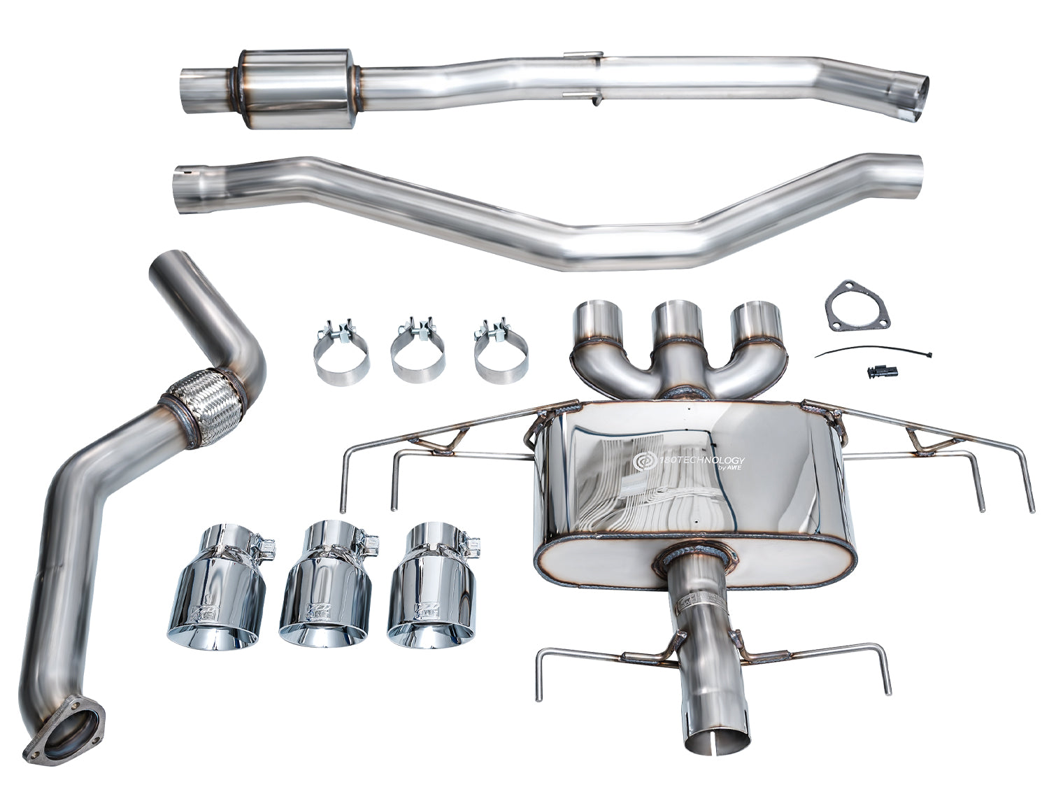 AWE Touring Edition Exhaust for DE5 Integra Type-S - Triple Chrome Silver Tips - out of package