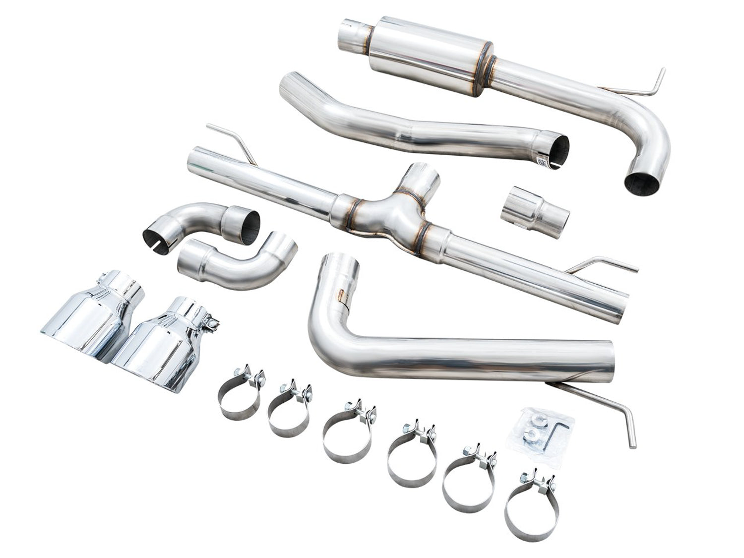 AWE Track Edition Exhaust for VW MK8 GTI - Chrome Silver Tips - out of package