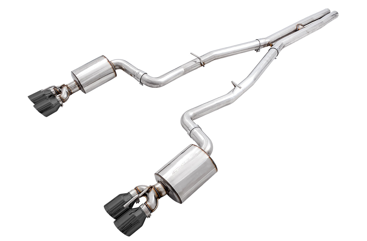 AWE Touring Edition Exhaust for 15+ Challenger 6.4 / 6.2 SC - Diamond Black Quad Tips - Primary