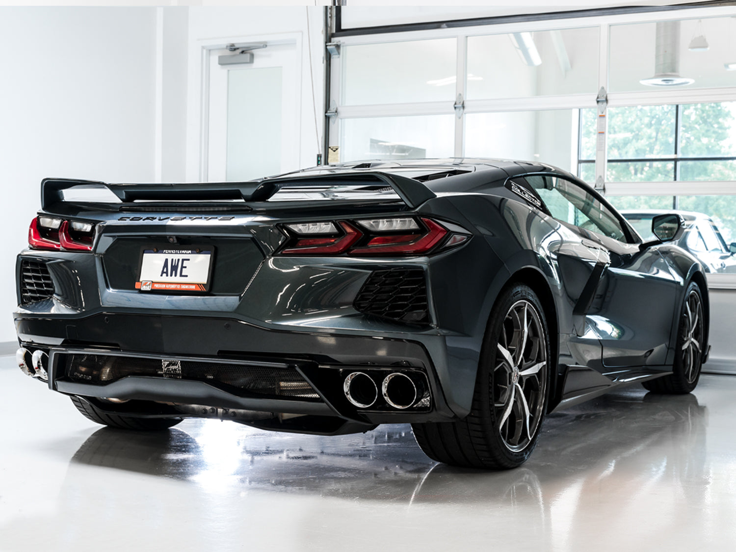 AWE Touring Edition Exhaust for C8 Corvette -- Chrome Silver Tips - Mounted