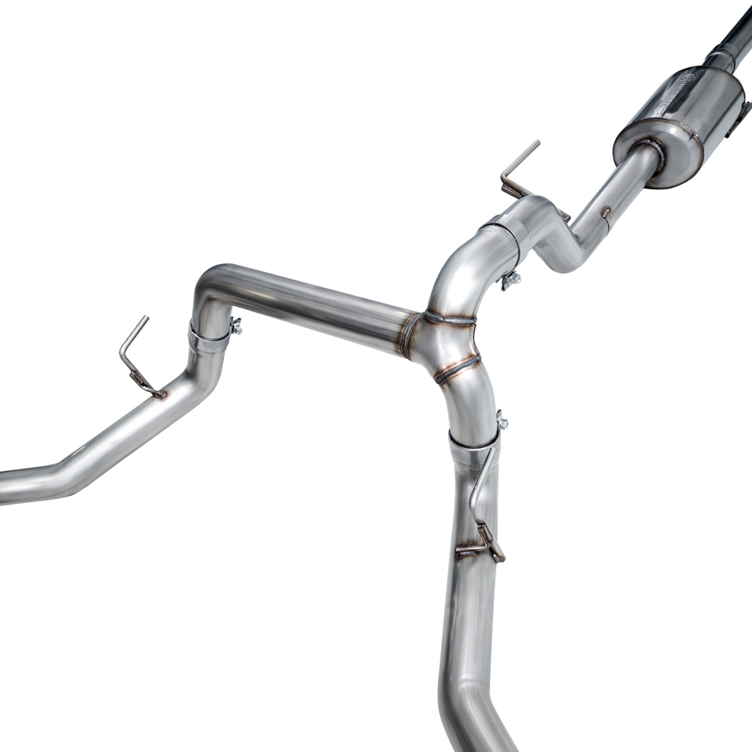 AWE 0FG Non-Resonated Catback for '21+ Ford F-150 Tremor (With Bumper Cutouts) - Diamond Black Tips - out of package