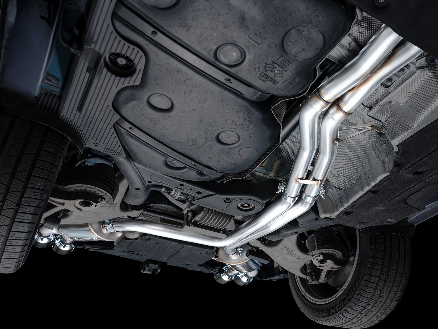 AWE Touring Edition Catback Exhaust for '22+ Porsche Macan 2.9TT - Chrome Silver Tips - Mounted