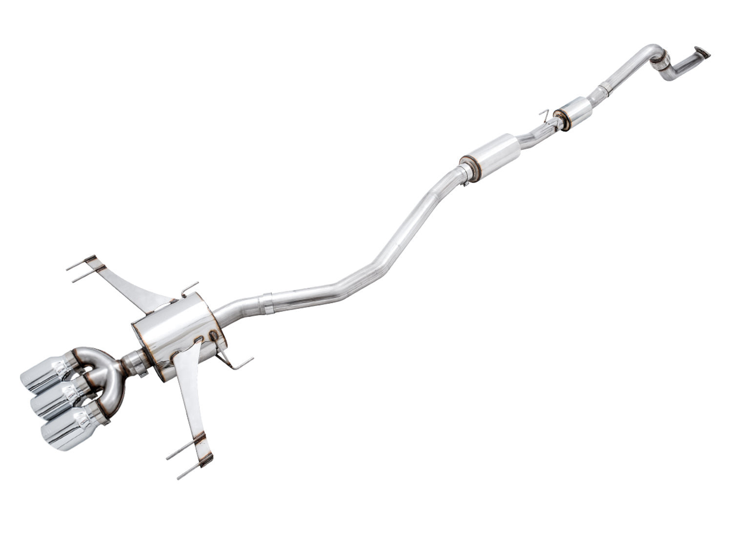 AWE Touring Edition Exhaust for FK8 Civic Type R (includes Front Pipe and DualPhase Mid Pipe) - Triple Chrome Silver Tips - Primary