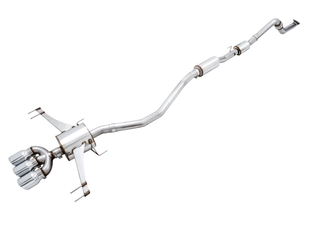 AWE Touring Edition Exhaust for FK8 Civic Type R (includes Front Pipe and DualPhase Mid Pipe) - Triple Chrome Silver Tips - Primary