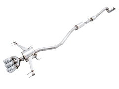 AWE Touring Edition Exhaust for FK8 Civic Type R (includes Front Pipe and DualPhase Mid Pipe) - Triple Chrome Silver Tips - Primary