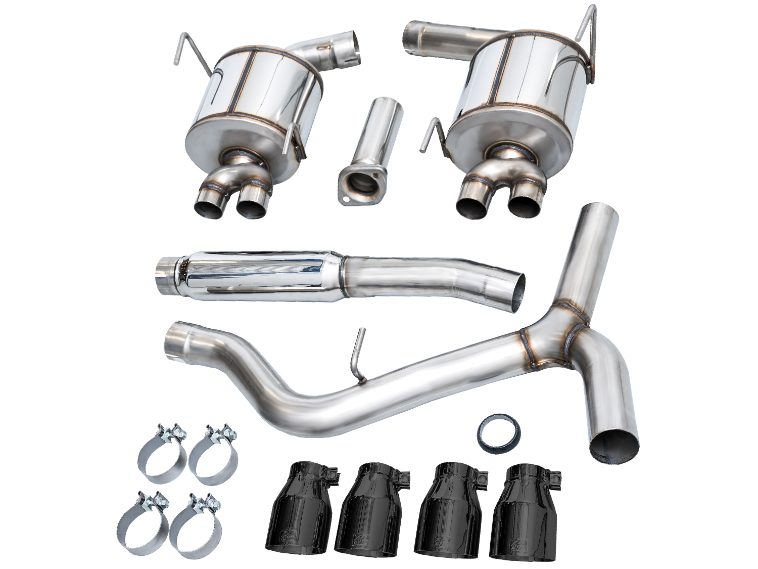 AWE Touring Edition Exhaust for VB Subaru WRX - Diamond Black Tips - out of package