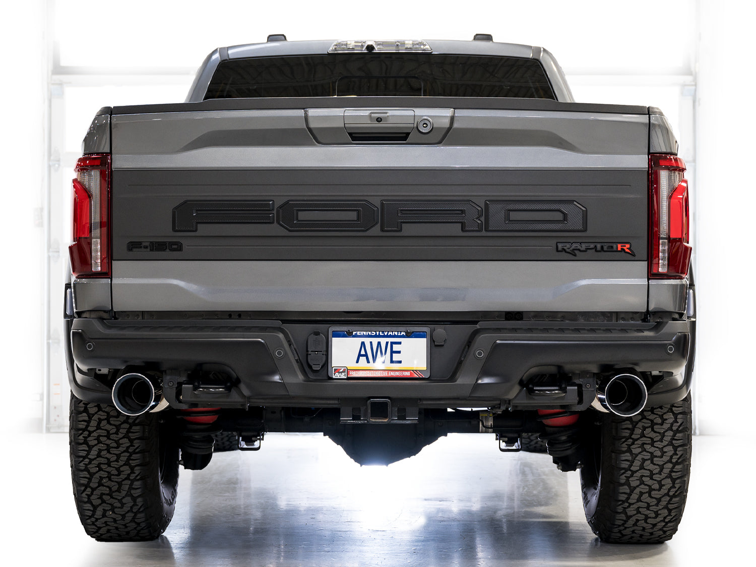 AWE SwitchPath™ Exhaust for Gen 3 Raptor R - Chrome Silver Tips - Mounted