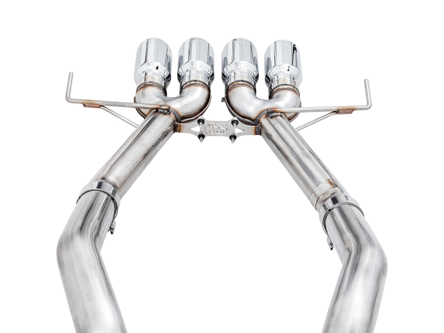 AWE Track Edition Axleback Exhaust for C7 Corvette Stingray / Z51 / Grand Sport / Z06 / ZR1 -- Chrome Silver Tips (includes AWE AFM valve simulators) - out of package