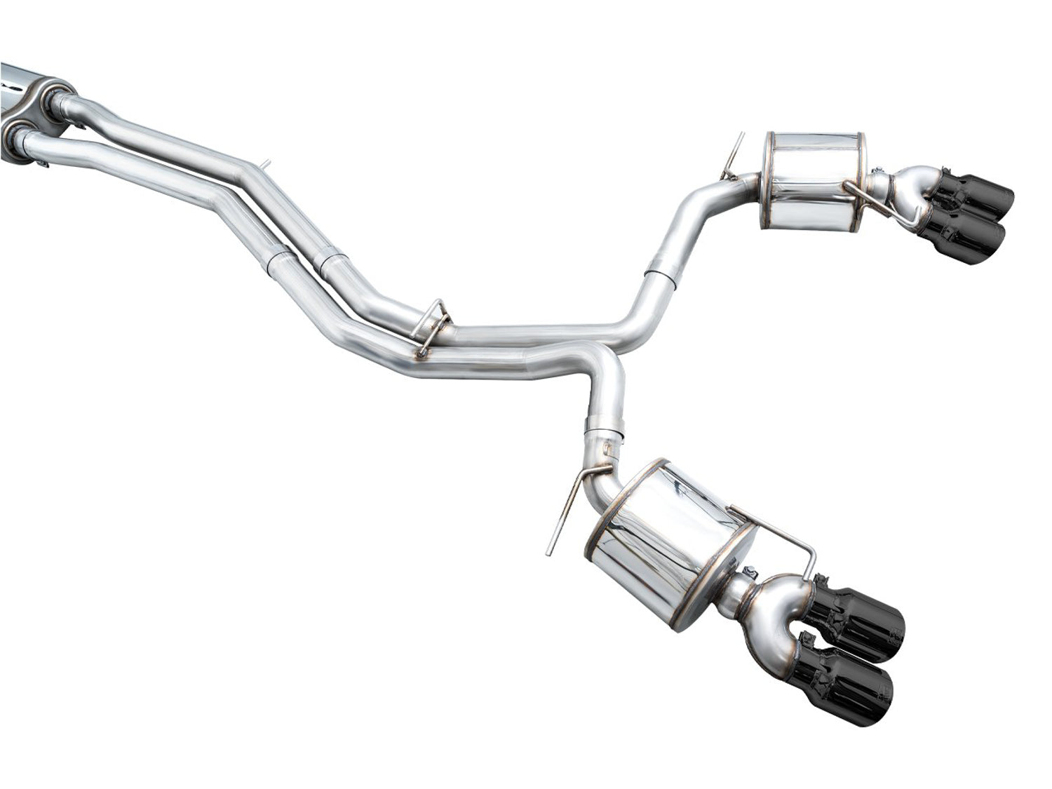 AWE Touring Edition Exhaust for Audi C8 S6/S7 - Diamond Black Tips - out of package