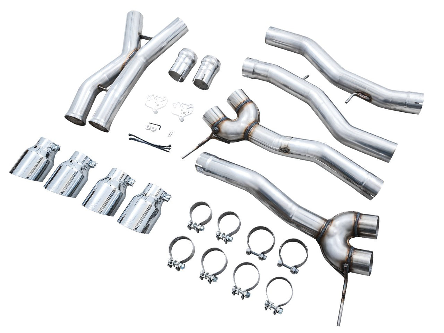 AWE Track Edition Catback Exhaust for BMW G8X M3/M4 - Chrome Silver Tips - out of package